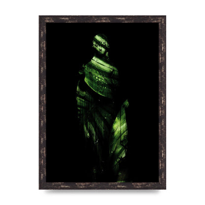 Green Statuette Printed Poster - A3 framed