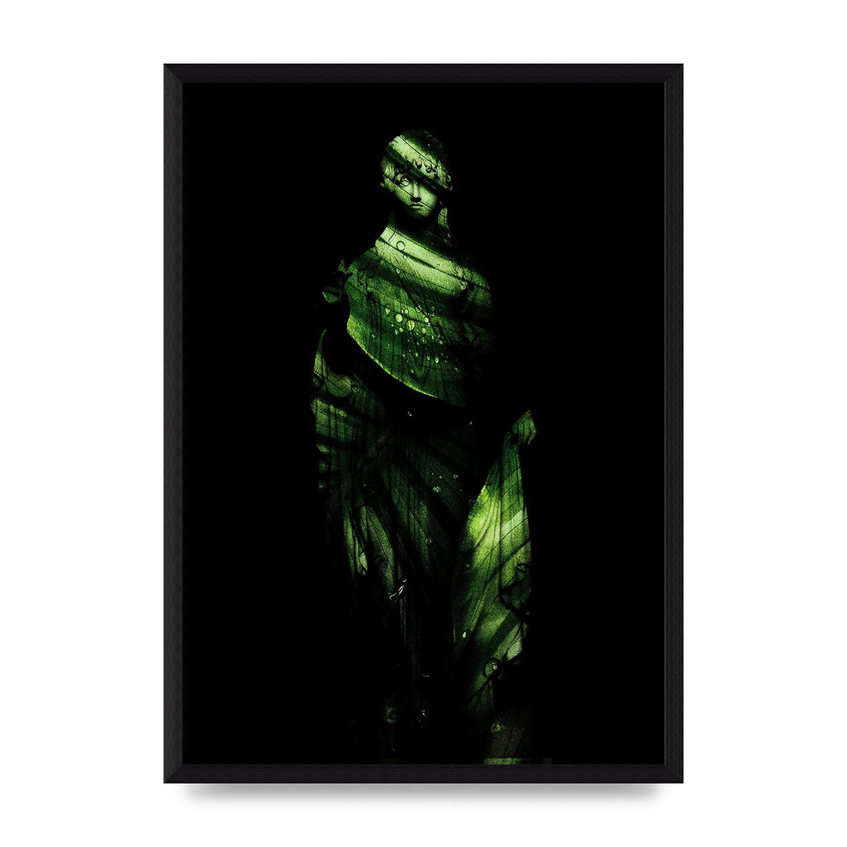 Green Statuette Printed Poster - A3 framed