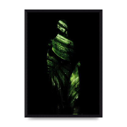 Green Statuette Printed Poster - A3 framed