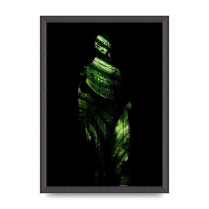 Green Statuette Printed Poster - A3 framed