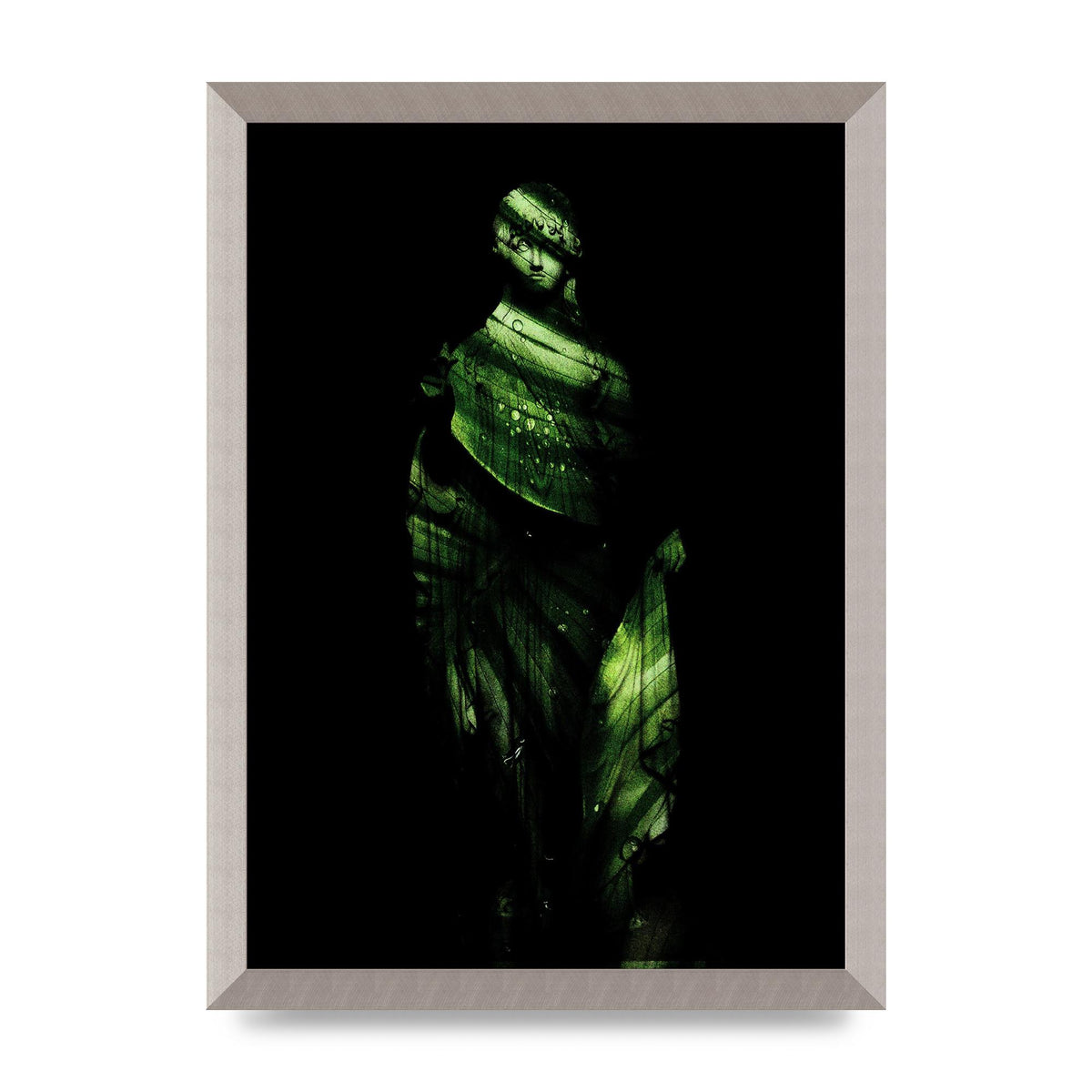 Green Statuette Printed Poster - A3 framed
