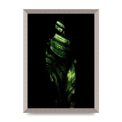 Green Statuette Printed Poster - A3 framed