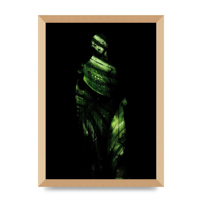 Green Statuette Printed Poster - A3 framed