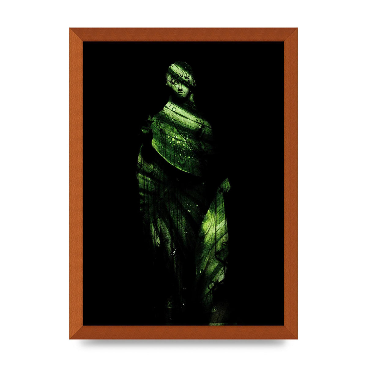 Green Statuette Printed Poster - A3 framed