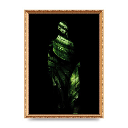 Green Statuette Printed Poster - A3 framed