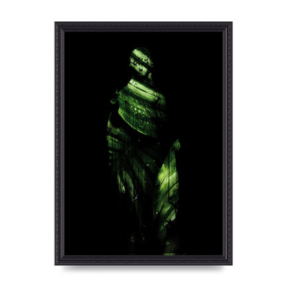 Green Statuette Printed Poster - A3 framed