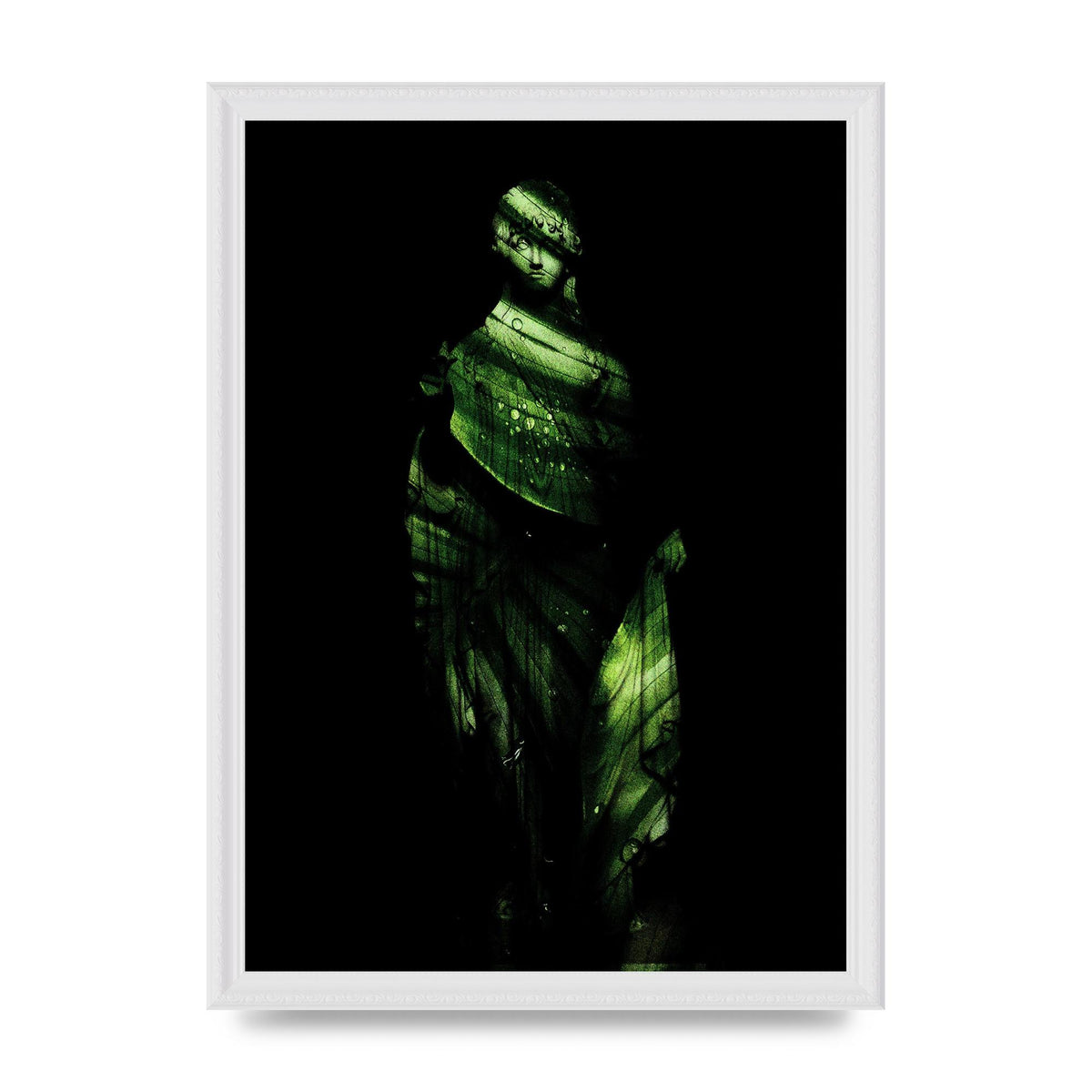 Green Statuette Printed Poster - A3 framed