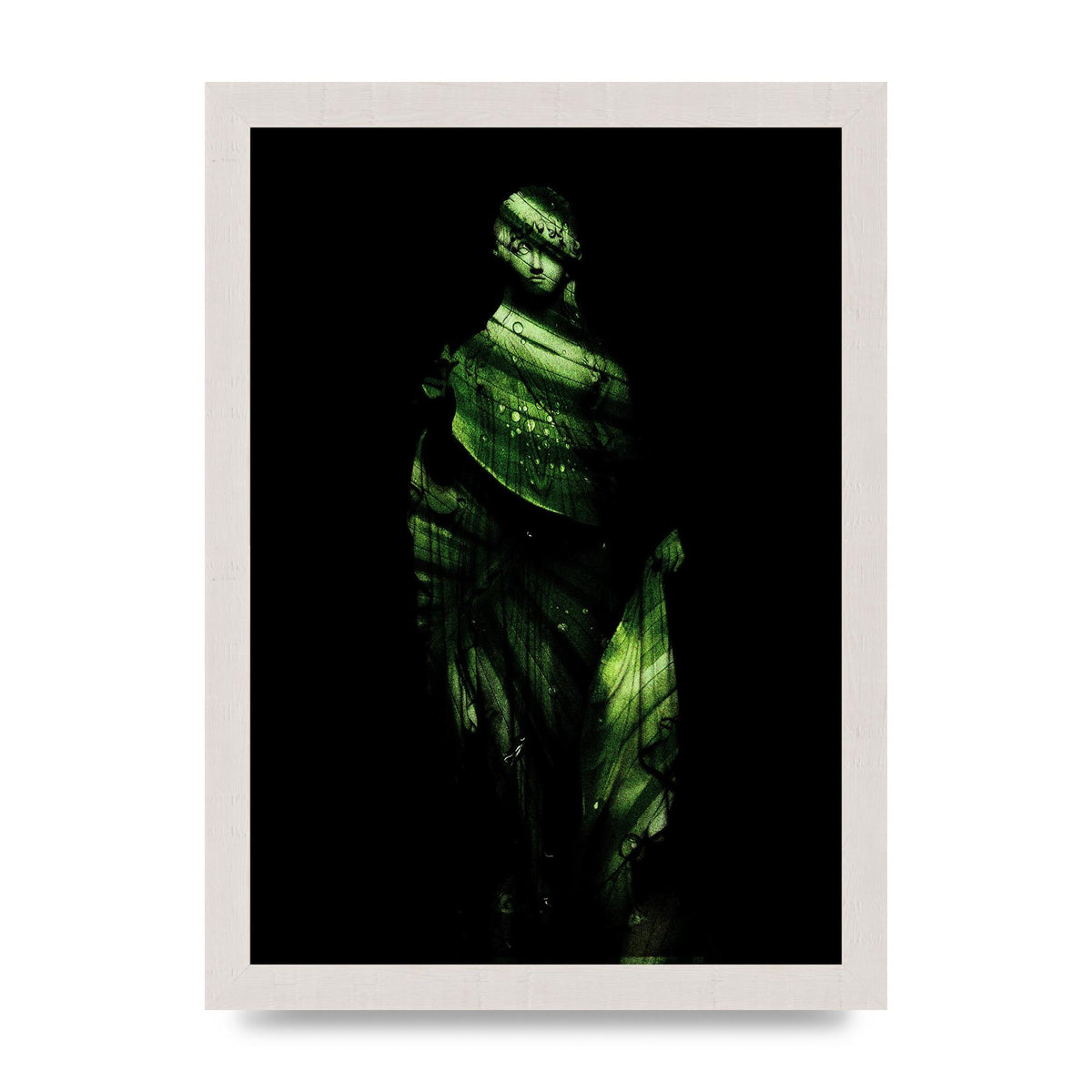 Green Statuette Printed Poster - A4 framed