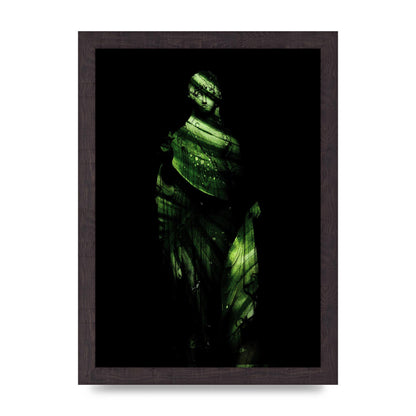 Green Statuette Printed Poster - A4 framed