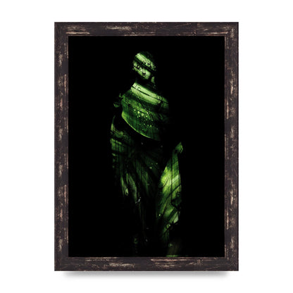 Green Statuette Printed Poster - A4 framed