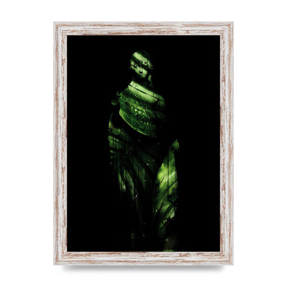 Green Statuette Printed Poster - A4 framed