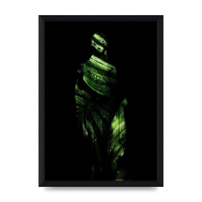 Green Statuette Printed Poster - A4 framed