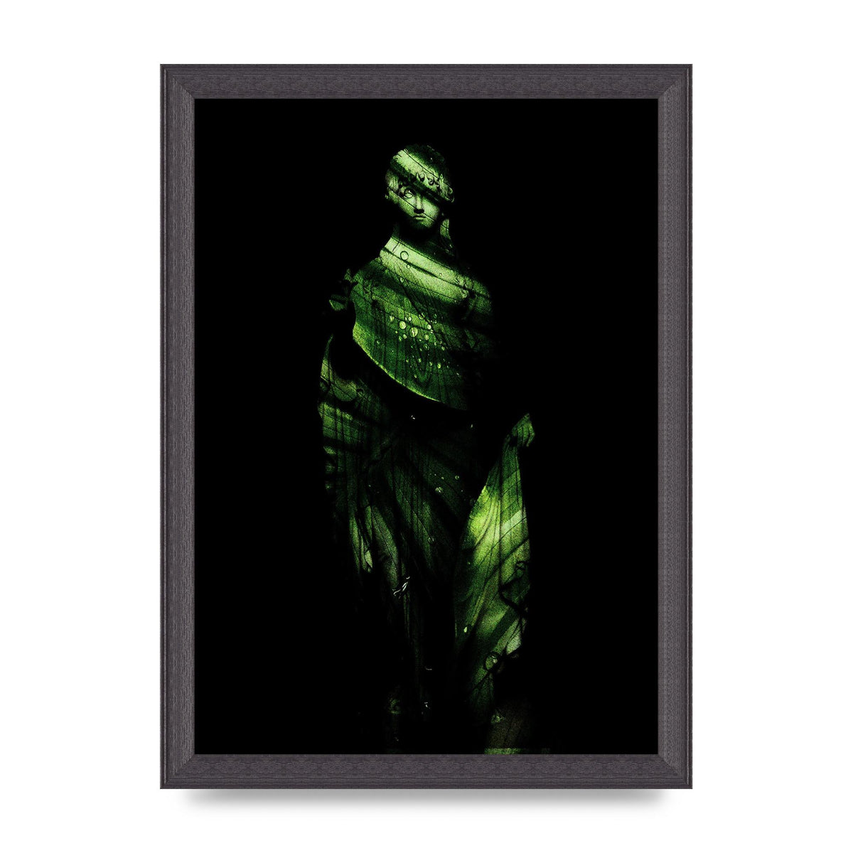 Green Statuette Printed Poster - A4 framed