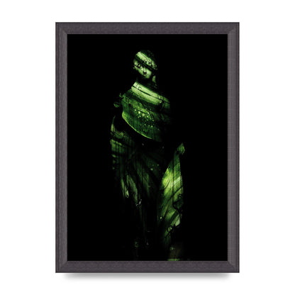 Green Statuette Printed Poster - A4 framed