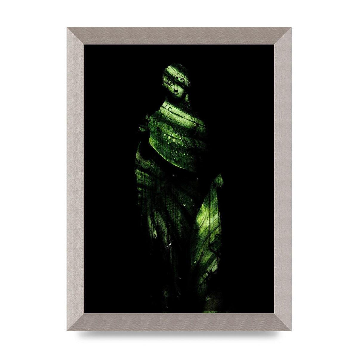 Green Statuette Printed Poster - A4 framed