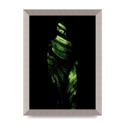 Green Statuette Printed Poster - A4 framed
