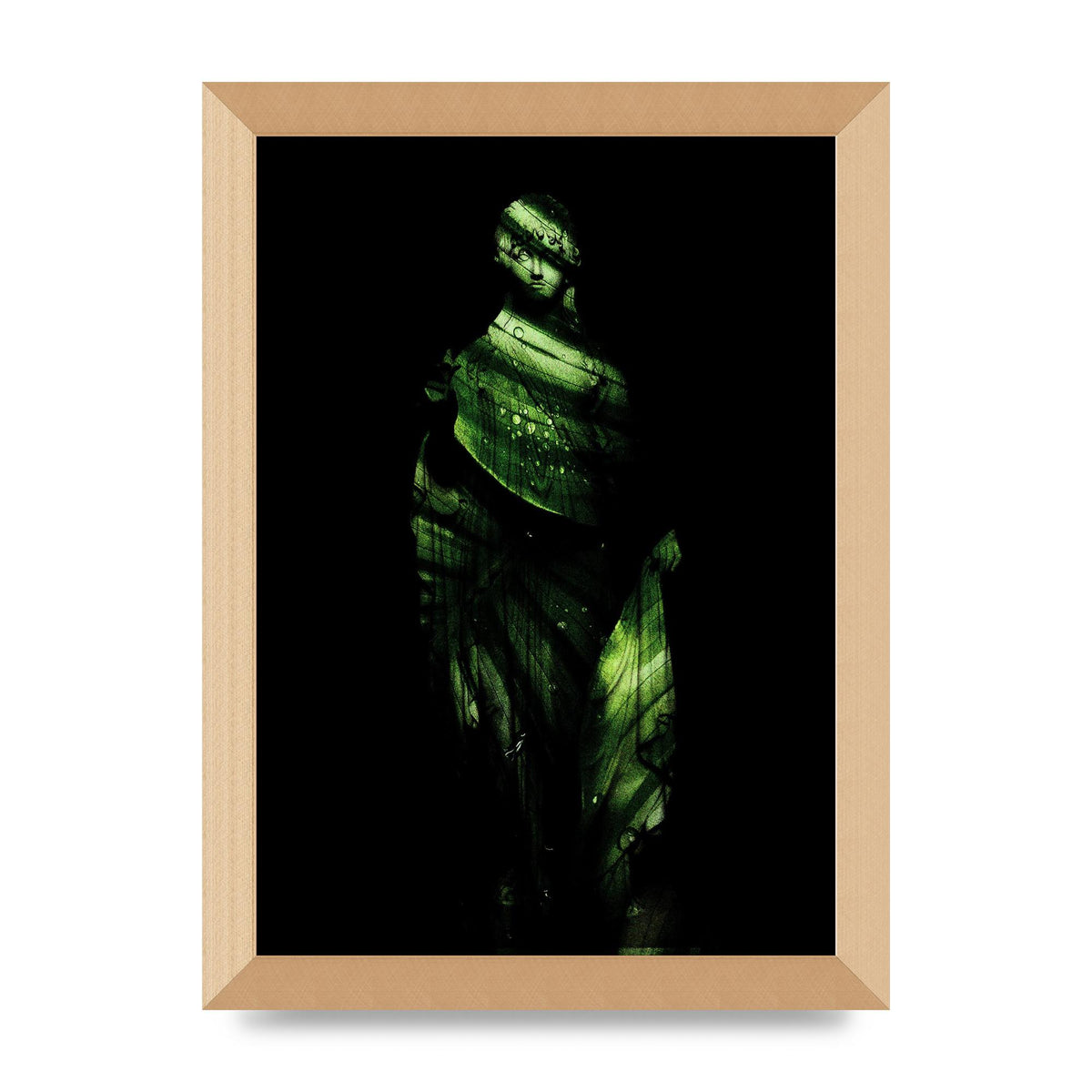 Green Statuette Printed Poster - A4 framed