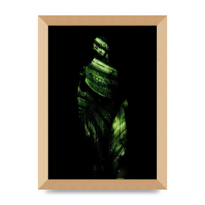 Green Statuette Printed Poster - A4 framed