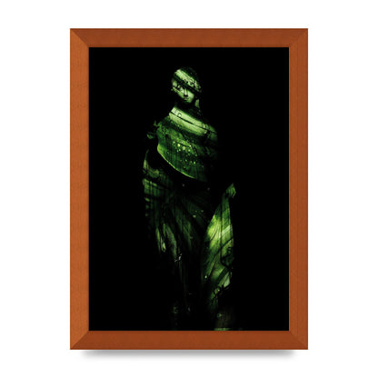 Green Statuette Printed Poster - A4 framed
