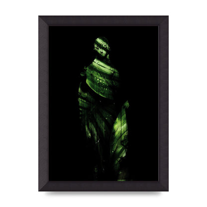 Green Statuette Printed Poster - A4 framed