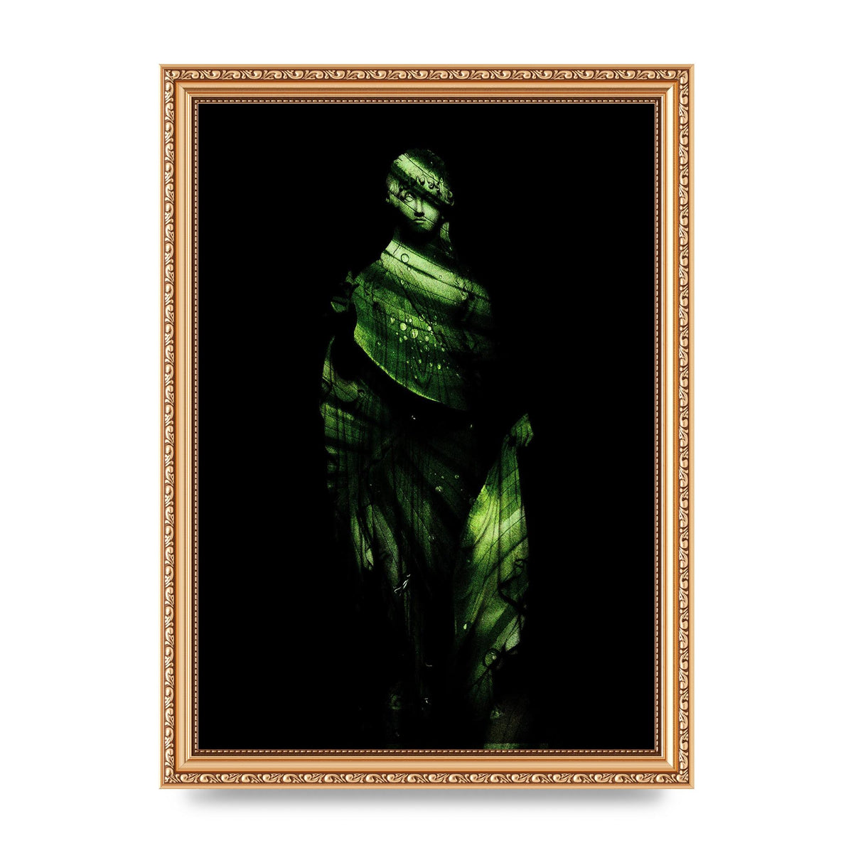Green Statuette Printed Poster - A4 framed