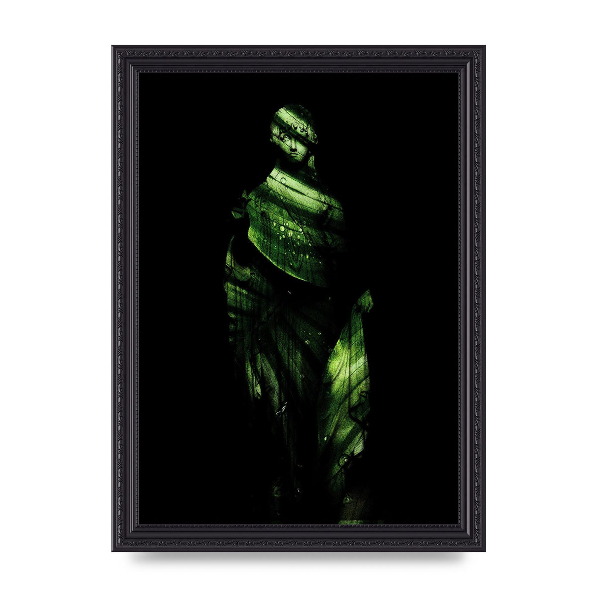 Green Statuette Printed Poster - A4 framed