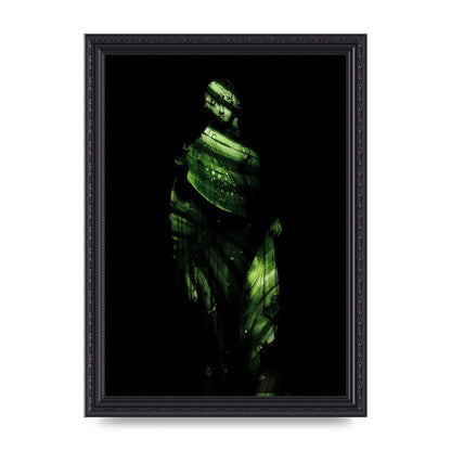 Green Statuette Printed Poster - A4 framed