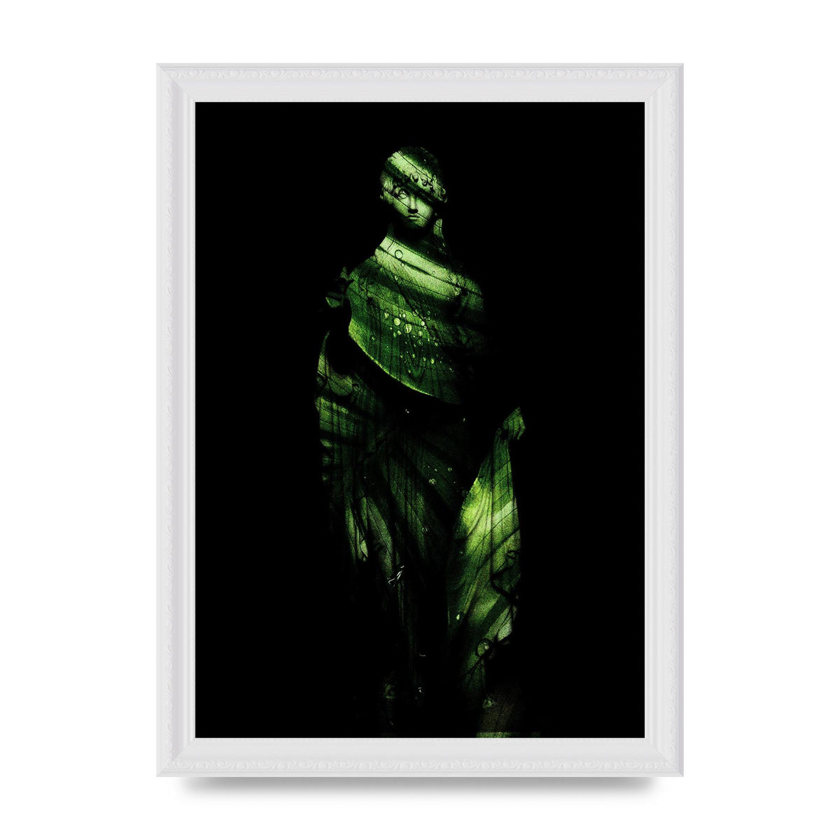 Green Statuette Printed Poster - A4 framed