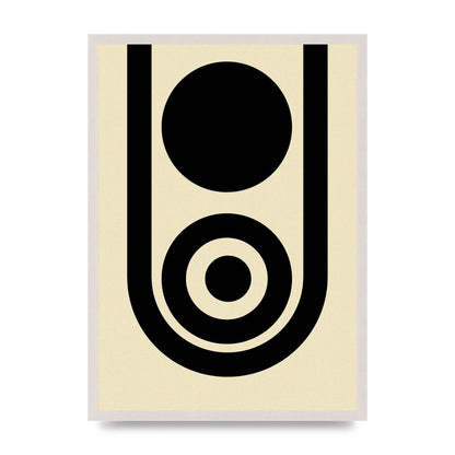 Abstract Line Circle Black Printed Poster - A2 framed