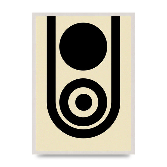 Abstract Line Circle Black Printed Poster - A2 framed