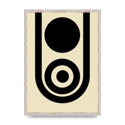 Abstract Line Circle Black Printed Poster - A2 framed