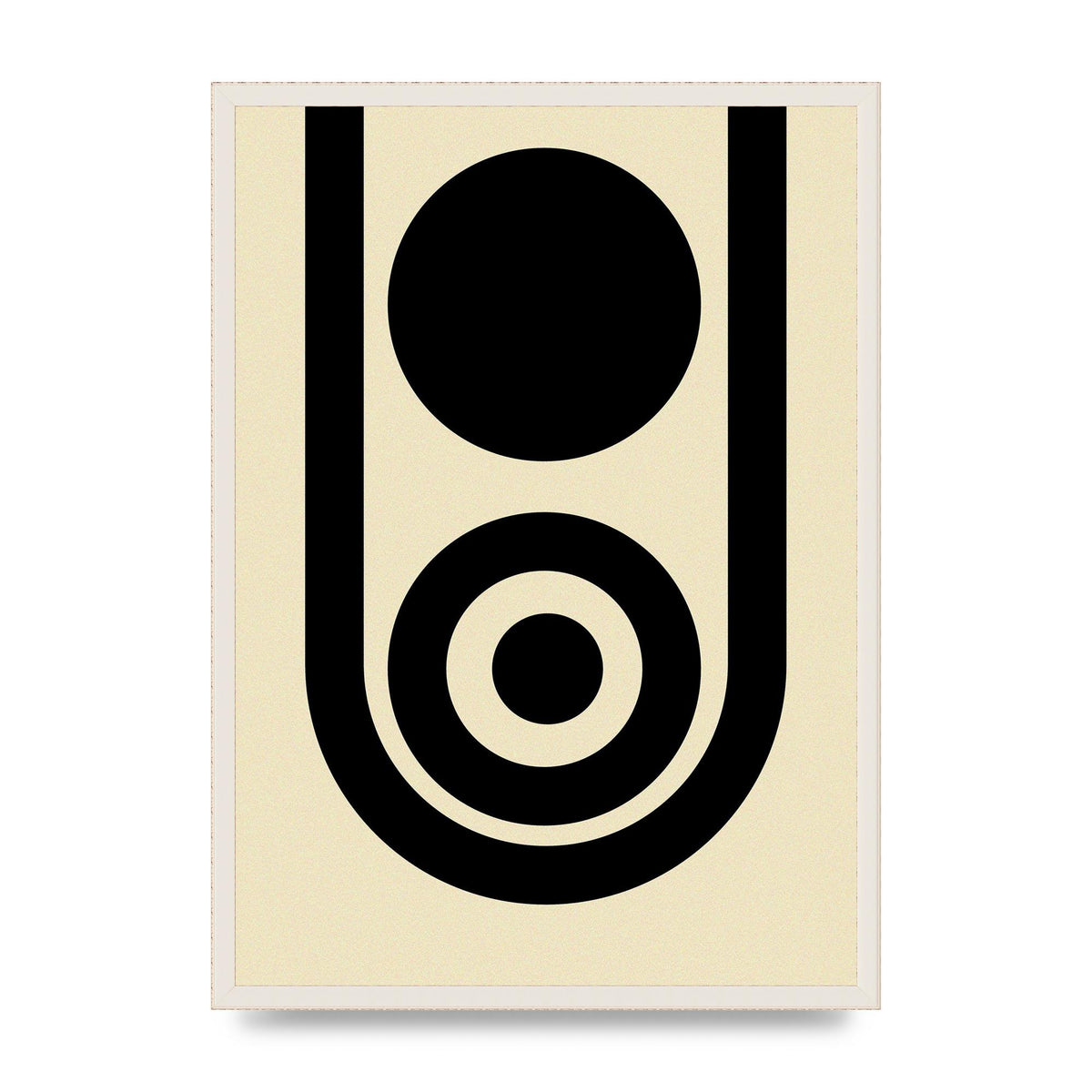 Abstract Line Circle Black Printed Poster - A2 framed
