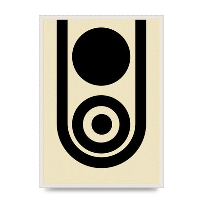 Abstract Line Circle Black Printed Poster - A2 framed
