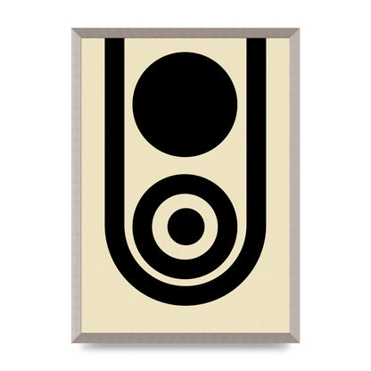 Abstract Line Circle Black Printed Poster - A2 framed