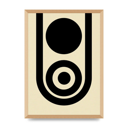 Abstract Line Circle Black Printed Poster - A2 framed