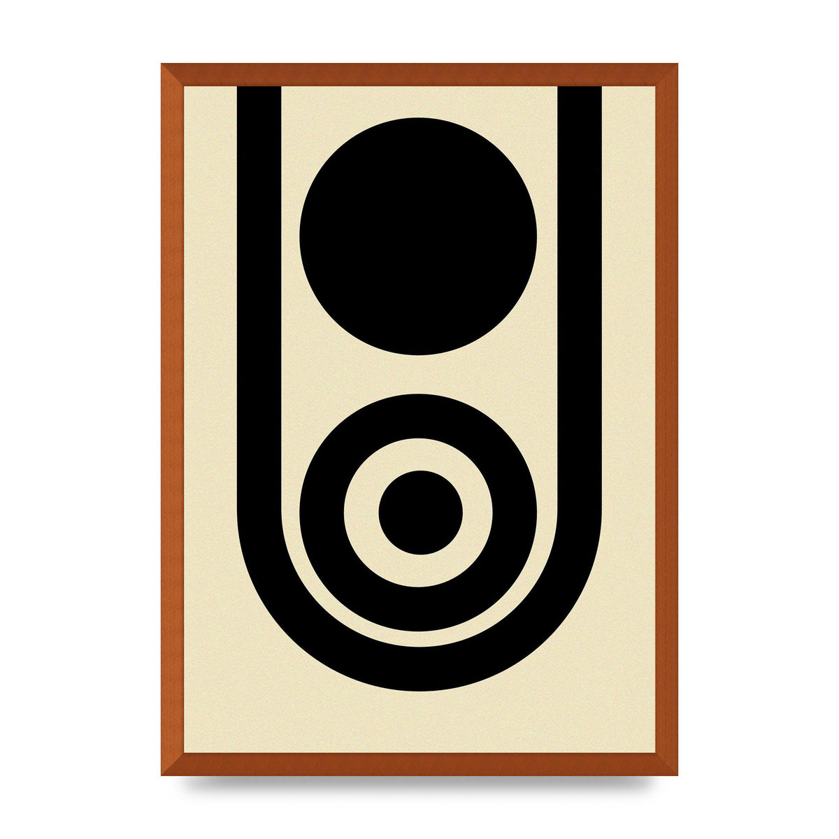 Abstract Line Circle Black Printed Poster - A2 framed