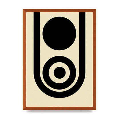 Abstract Line Circle Black Printed Poster - A2 framed