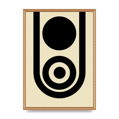 Abstract Line Circle Black Printed Poster - A2 framed