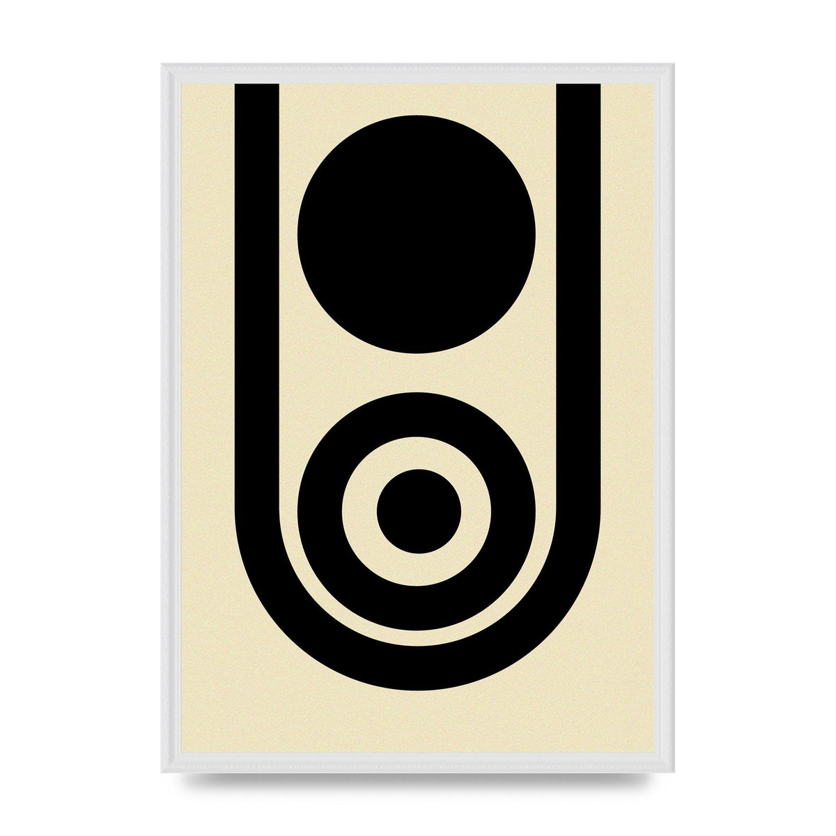 Abstract Line Circle Black Printed Poster - A2 framed