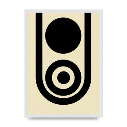 Abstract Line Circle Black Printed Poster - A2 framed