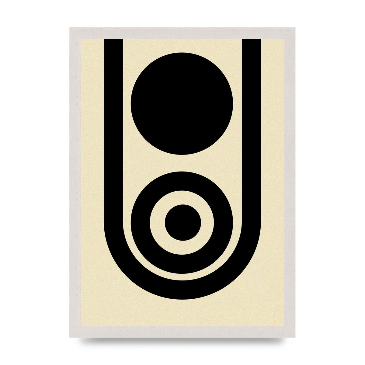 Abstract Line Circle Black Printed Poster - A3 framed