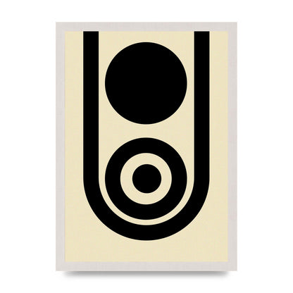 Abstract Line Circle Black Printed Poster - A3 framed