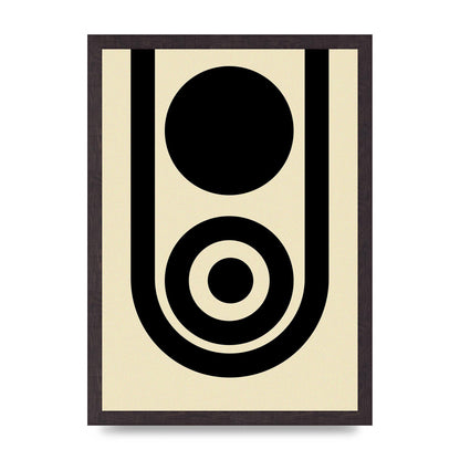 Abstract Line Circle Black Printed Poster - A3 framed