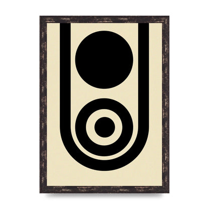 Abstract Line Circle Black Printed Poster - A3 framed