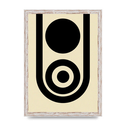 Abstract Line Circle Black Printed Poster - A3 framed