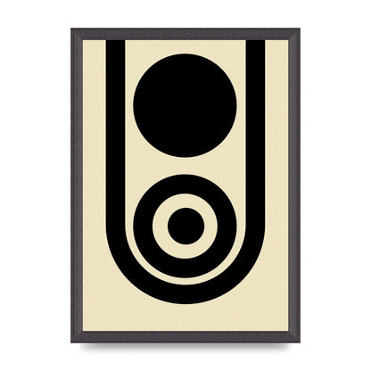 Abstract Line Circle Black Printed Poster - A3 framed