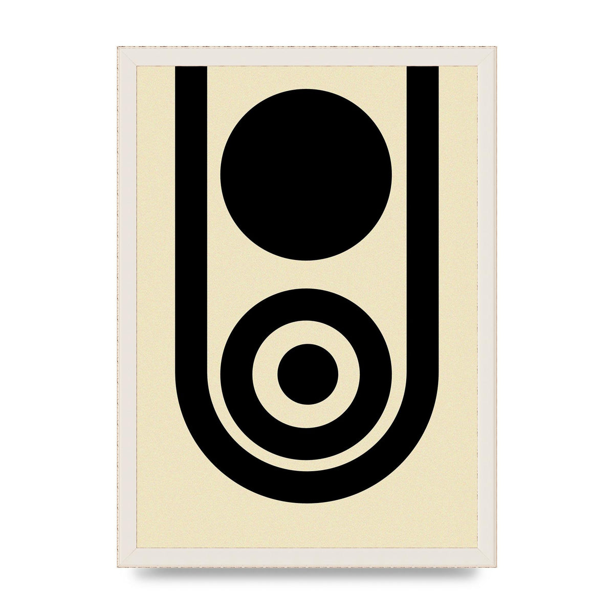 Abstract Line Circle Black Printed Poster - A3 framed