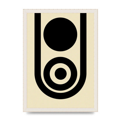 Abstract Line Circle Black Printed Poster - A3 framed