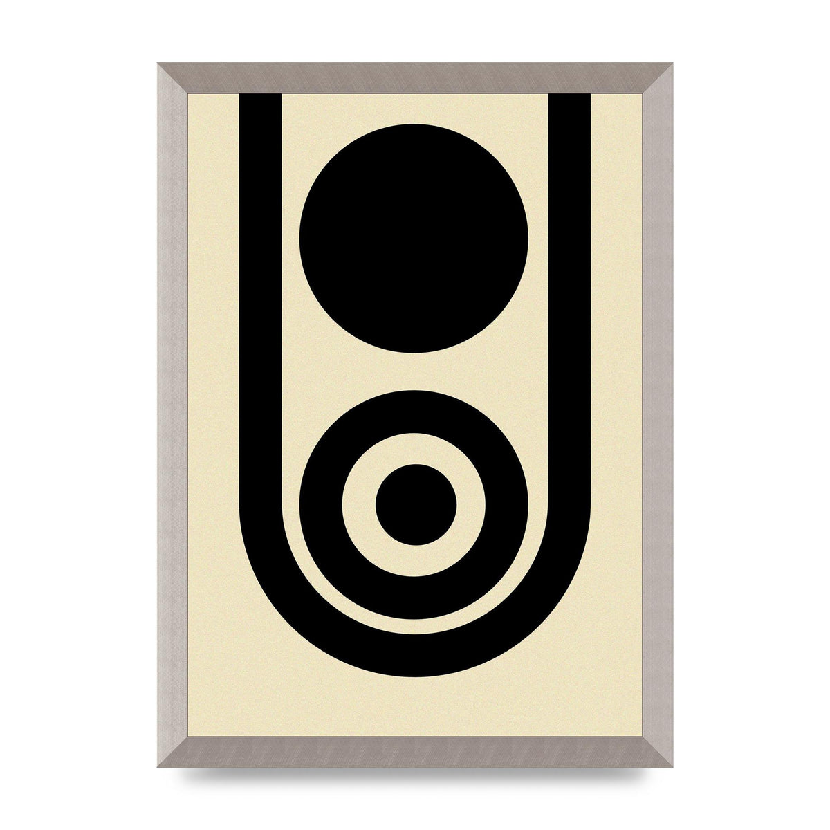Abstract Line Circle Black Printed Poster - A3 framed