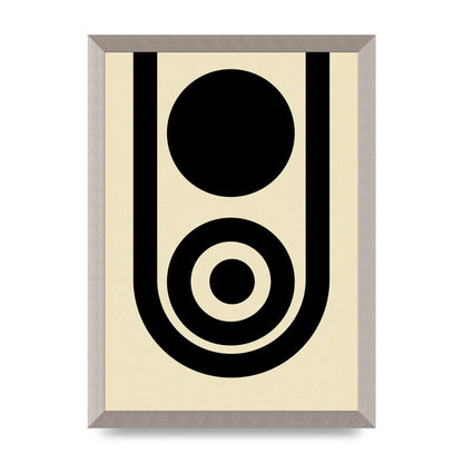 Abstract Line Circle Black Printed Poster - A3 framed